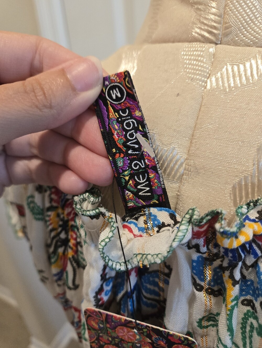 Me 2 Magic NWT Bohemian Dress With Floral Print, Size M - Picture 13 of 14